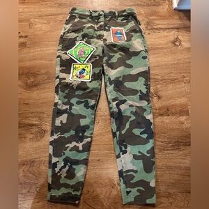 Jeremy Scott Camouflage Patchwork Jeans Size 4